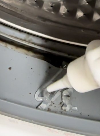 Gel applied along a washing machine door gasket